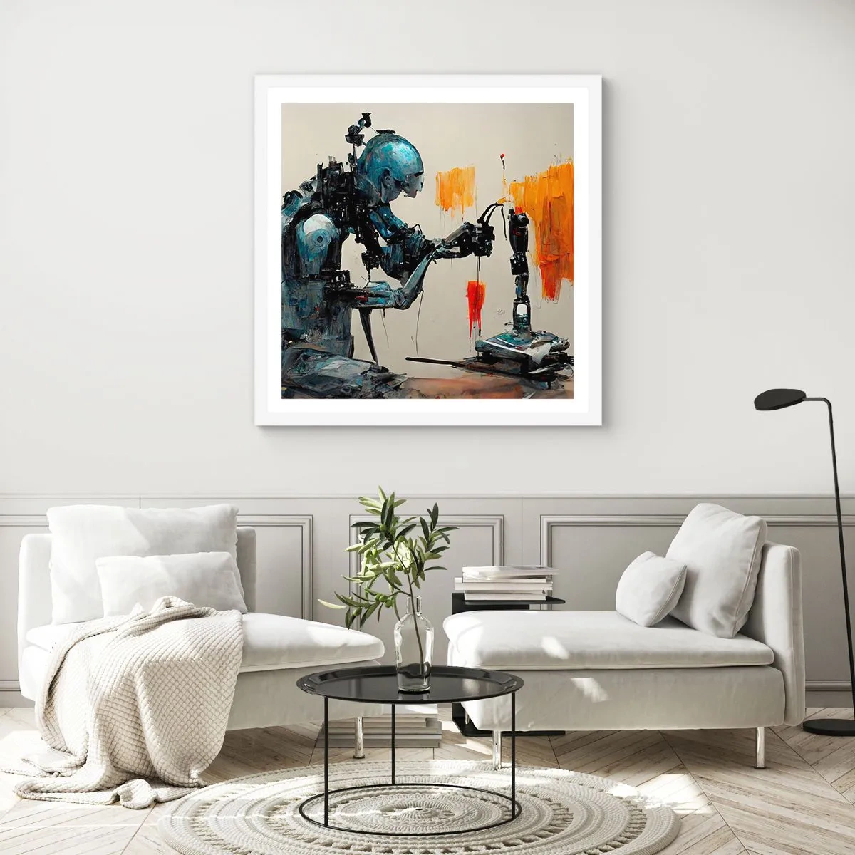 Poster in een witte lijst - Morgen al… - 60x60 cm