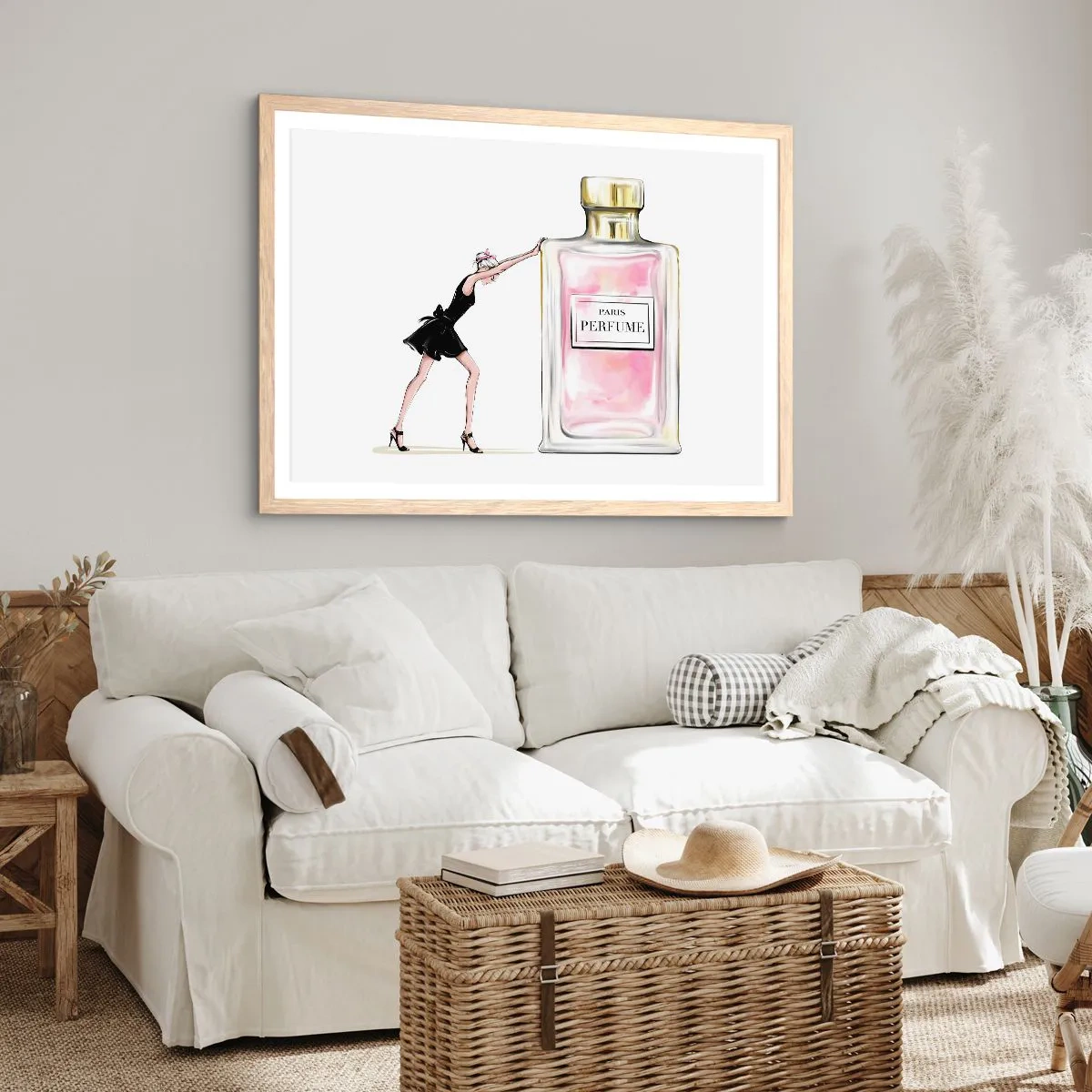 Een poster in een licht eiken lijst - De essentie van vrouwelijkheid - 70x50 cm