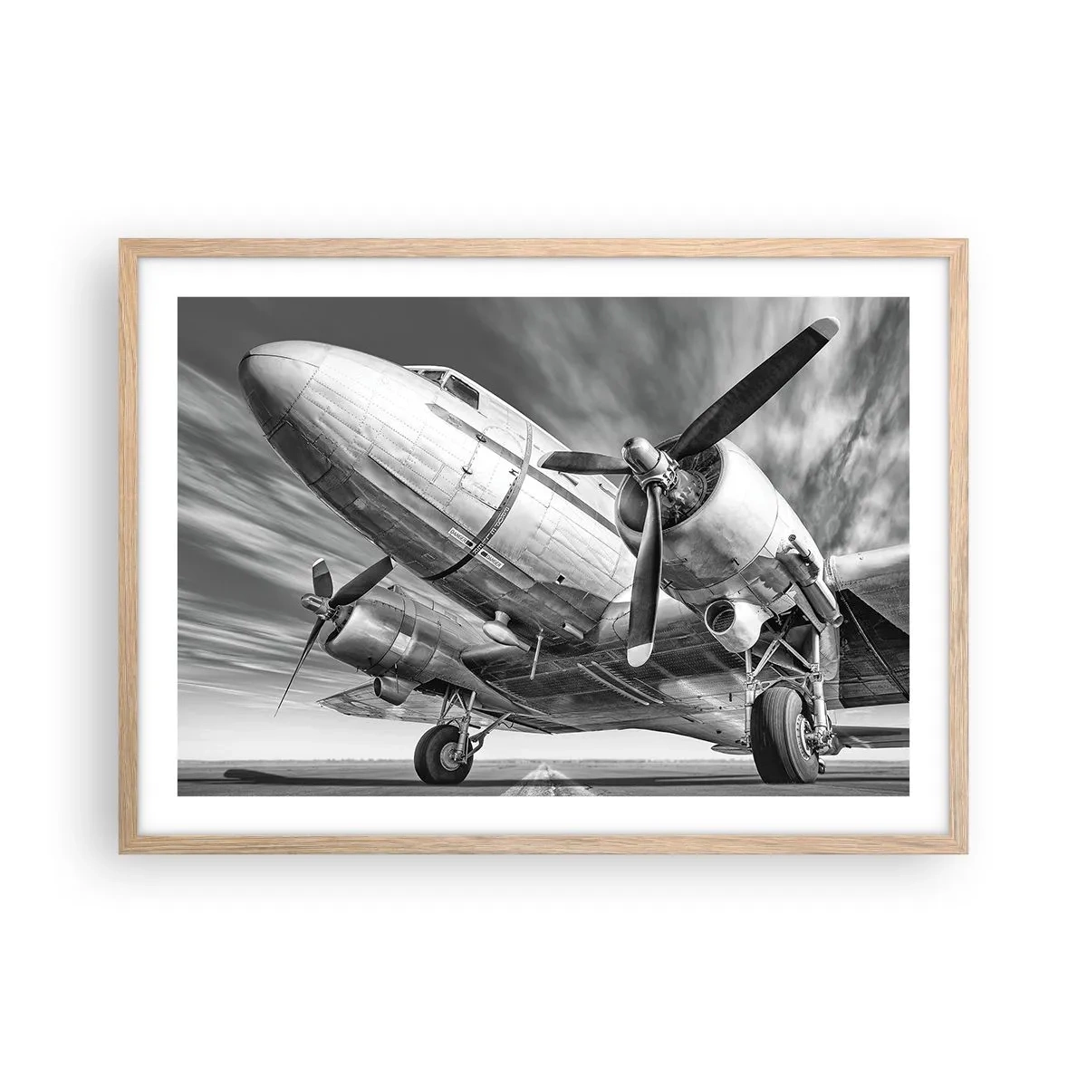 Een poster in een licht eiken lijst - Altijd klaar om te vliegen - 70x50 cm