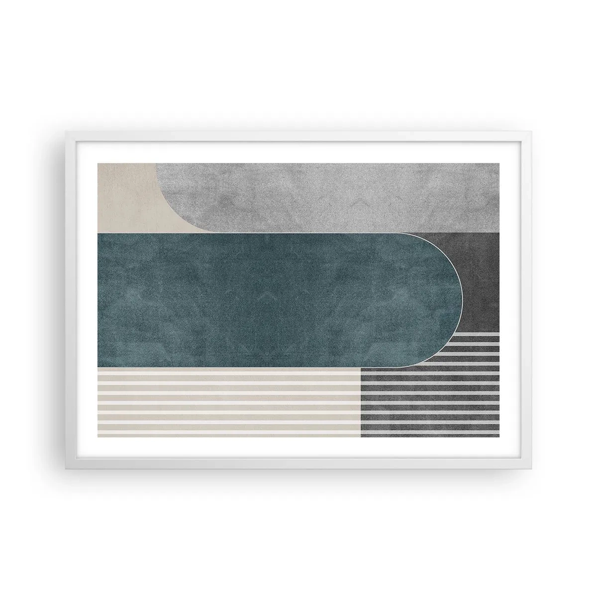 Poster in een witte lijst - Compositie op niveau - 70x50 cm