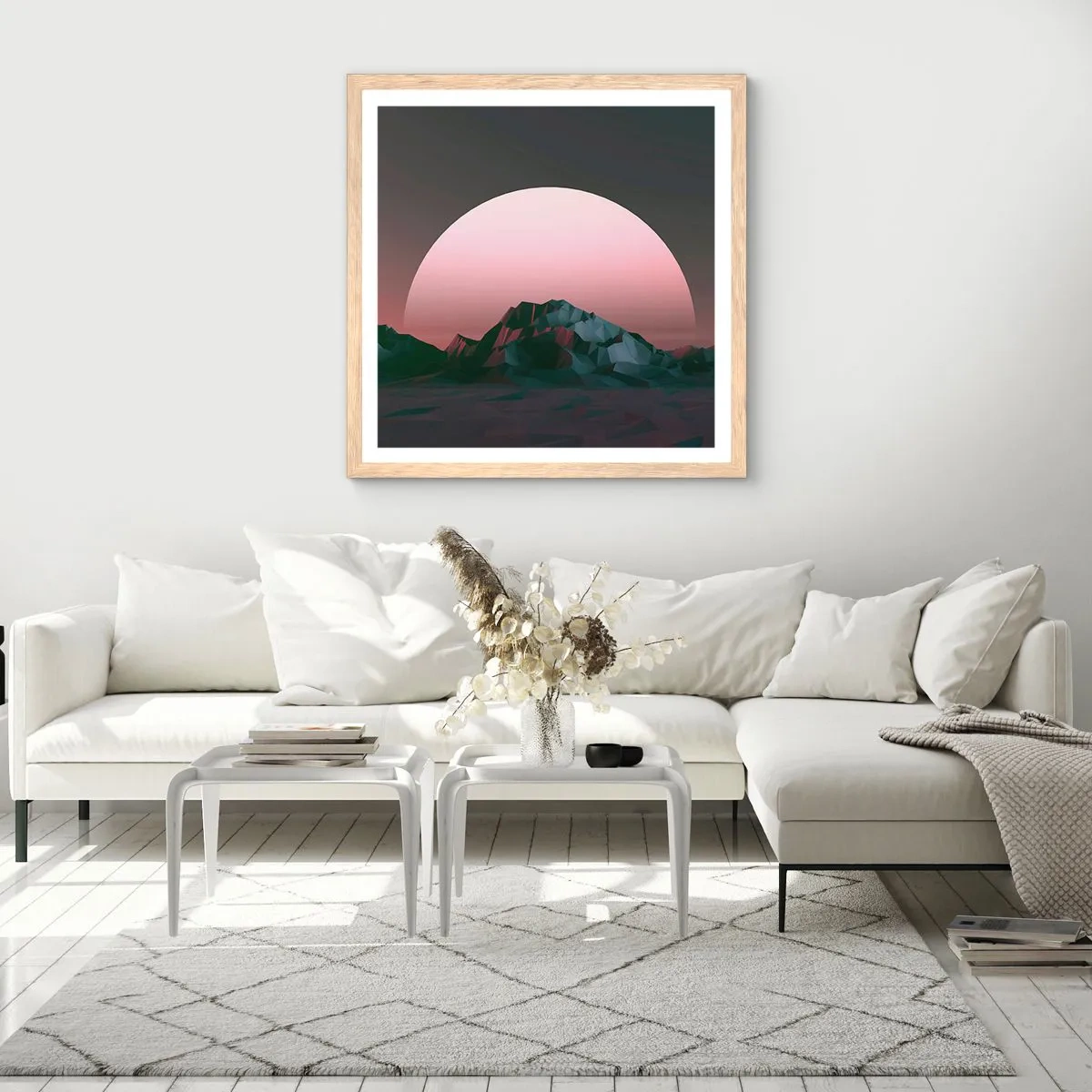 Een poster in een licht eiken lijst - In een naburig sterrenstelsel - 30x30 cm