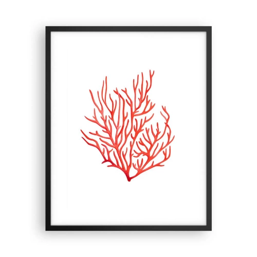 Poster in een zwarte lijst - Koraal filigraan - 40x50 cm