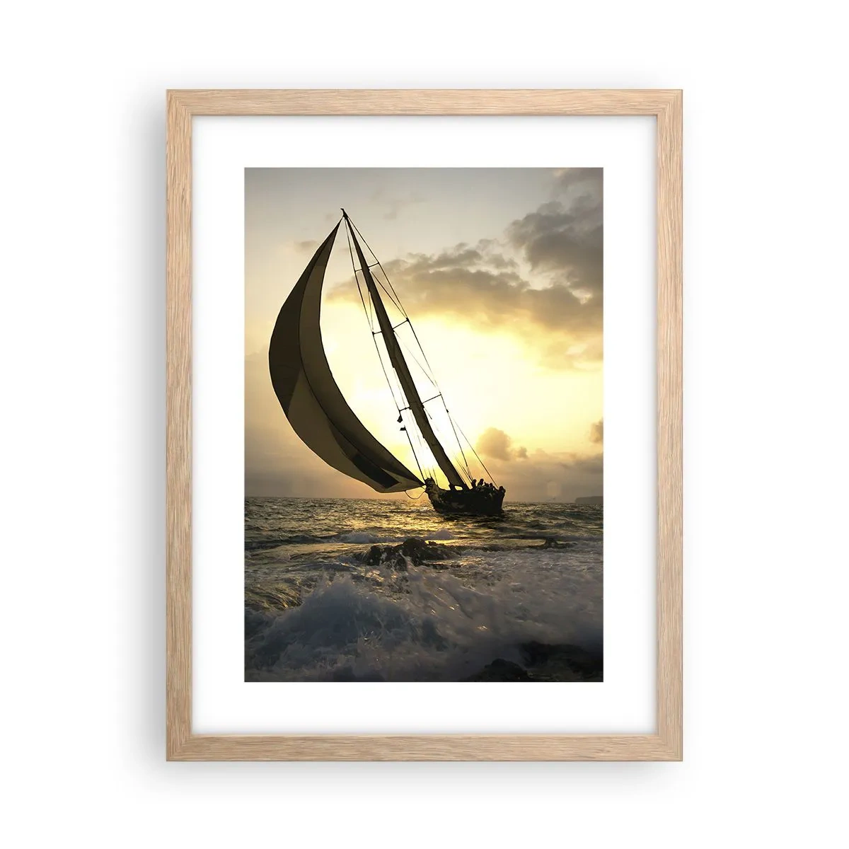 Een poster in een licht eiken lijst - Met de wind en tegen de wind - 30x40 cm