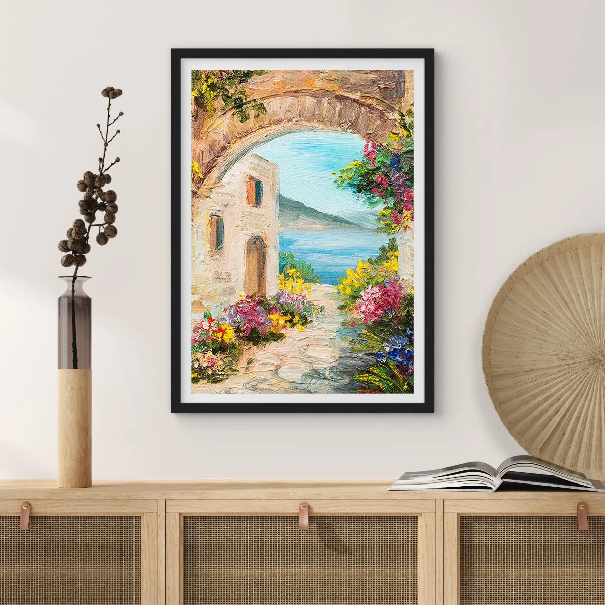 Poster in een zwarte lijst - De charme van een kustprovincie - 70x100 cm