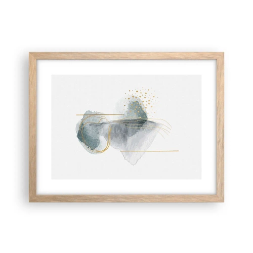 Een poster in een licht eiken lijst - Over de relatie tussen grijs en goud - 40x30 cm