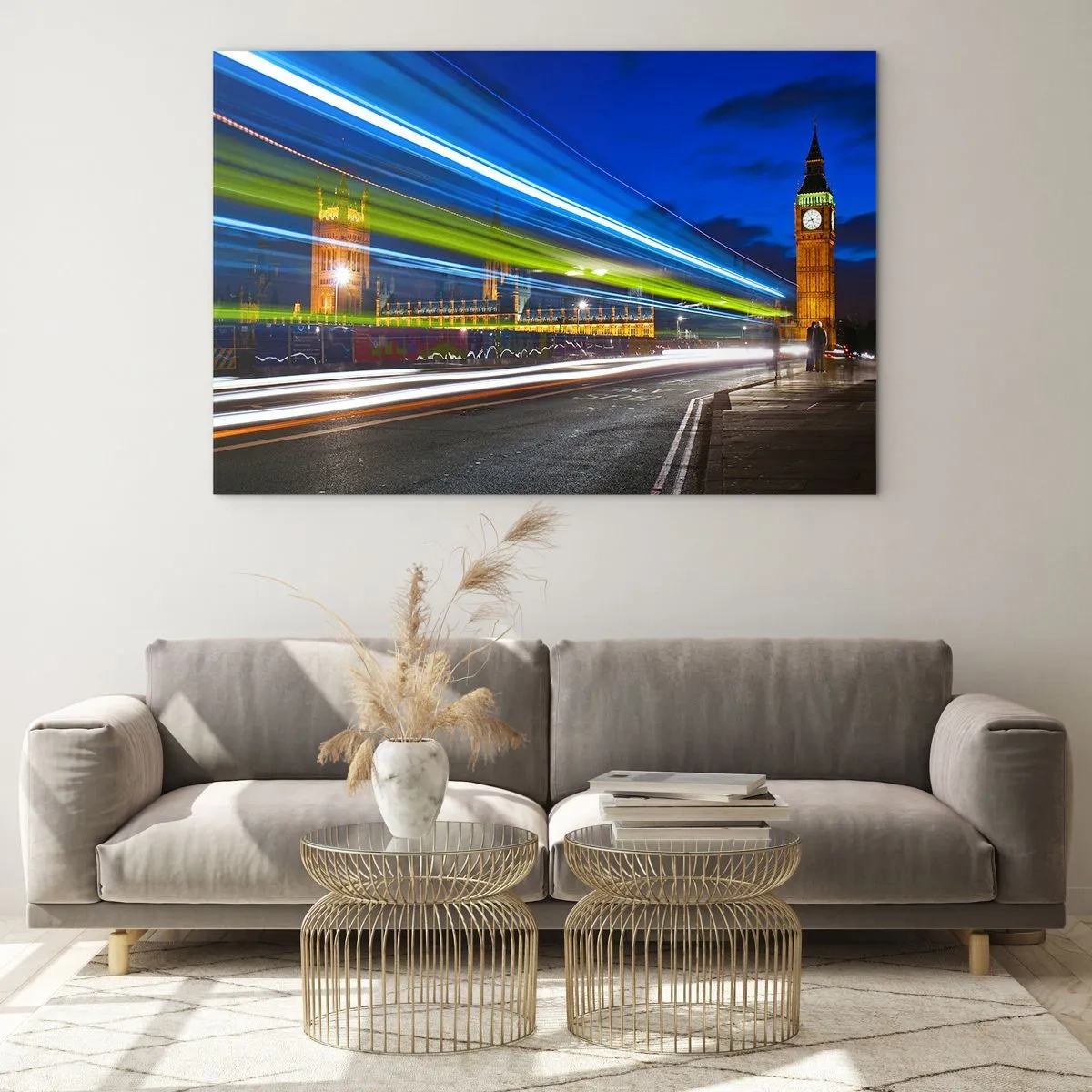 Schilderen op glas - Onder toeziend oog van Big Ben - 100x70 cm