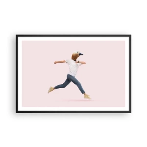 Poster in een zwarte lijst - Een snufje absurditeit - 91x61 cm