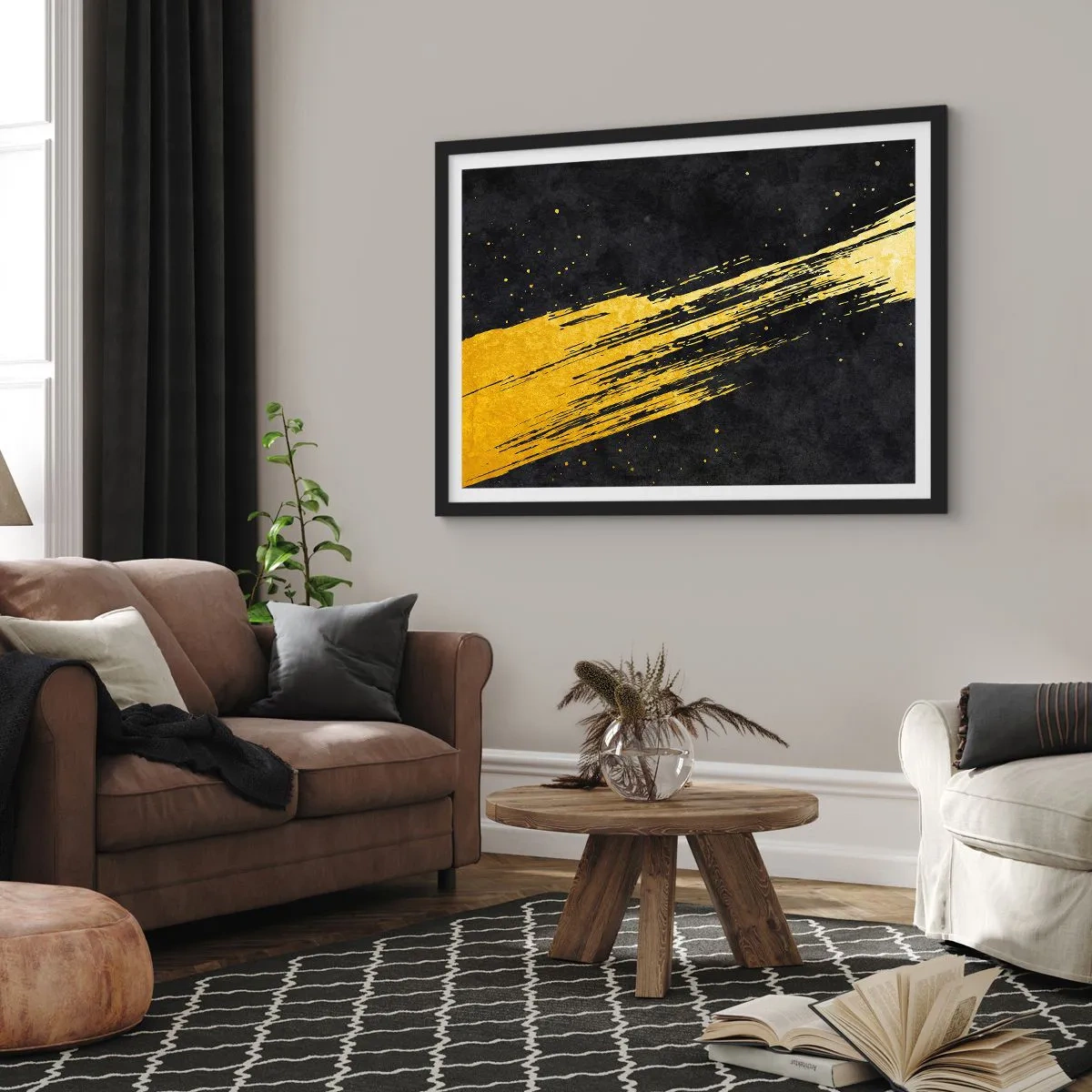 Poster in een zwarte lijst - Spring in hyperruimte - 100x70 cm