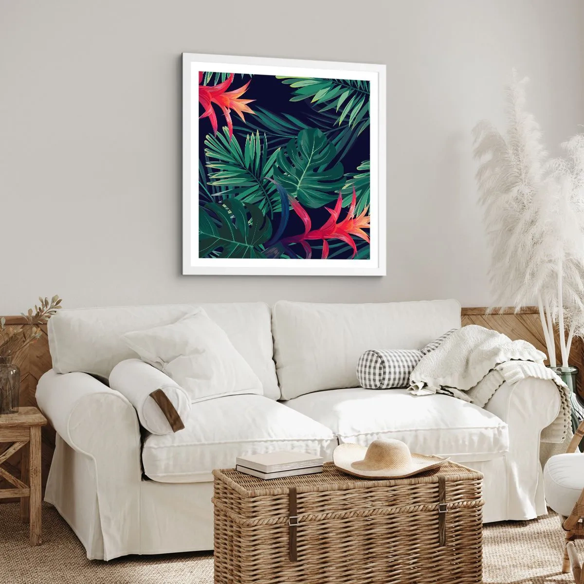 Poster in een witte lijst - Ontsteken in het groen - 50x50 cm