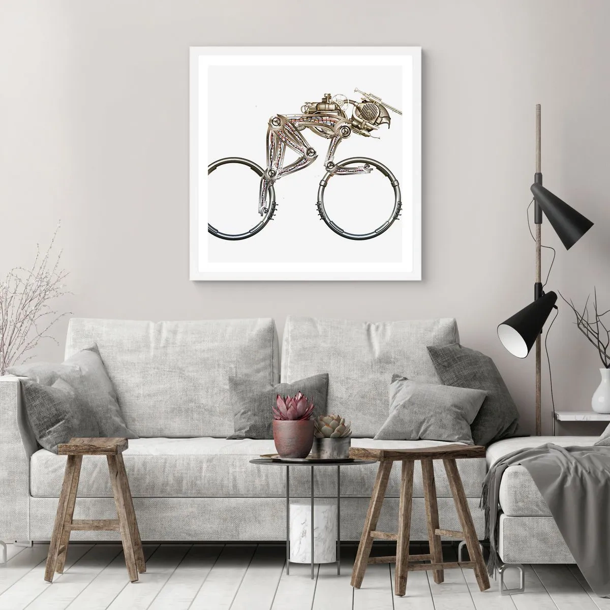 Poster in een witte lijst - Een prachtige machine - 40x40 cm