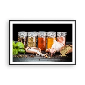 Poster in een zwarte lijst - Zodat het leven smaak heeft - 91x61 cm