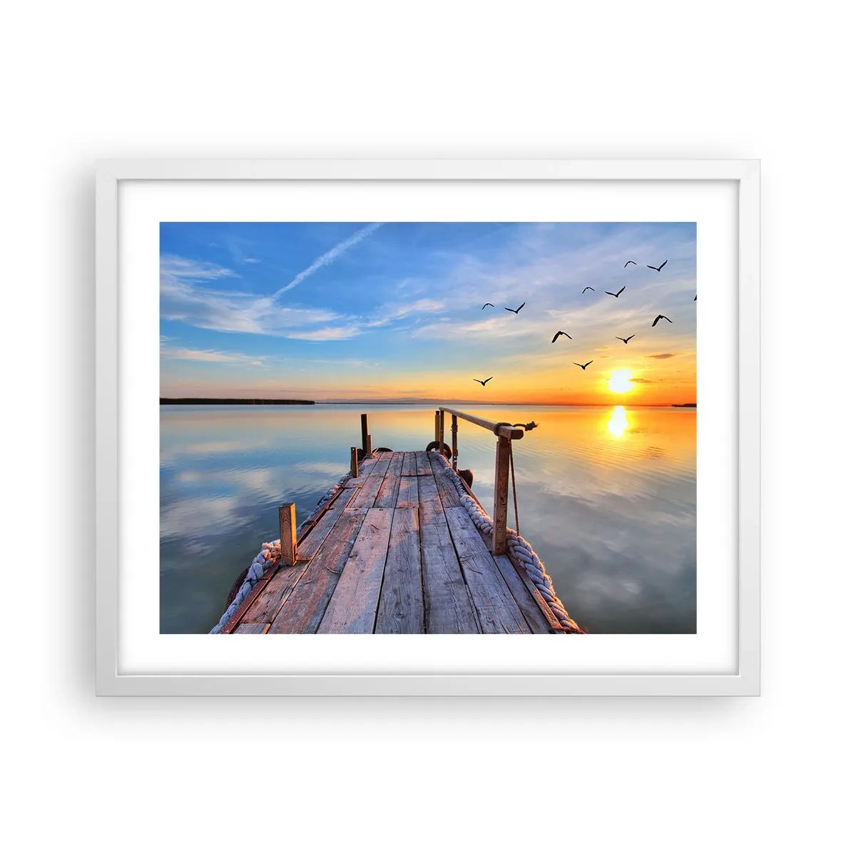 Poster in een witte lijst - Loop recht naar de zon - 50x40 cm