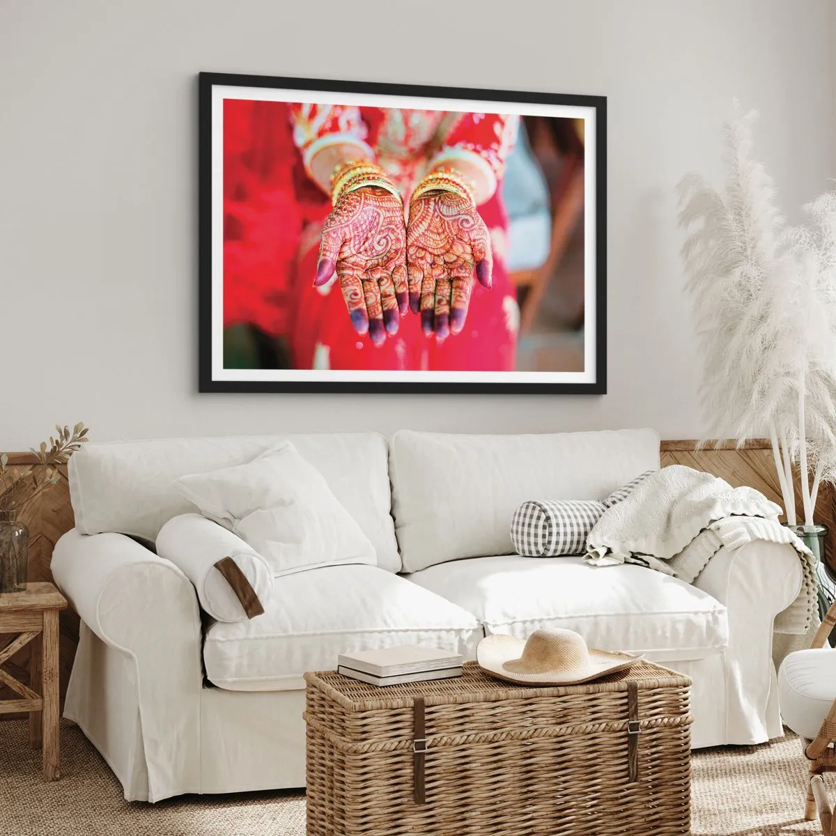 Poster in een zwarte lijst - Klaar om je geluk te vangen? - 91x61 cm