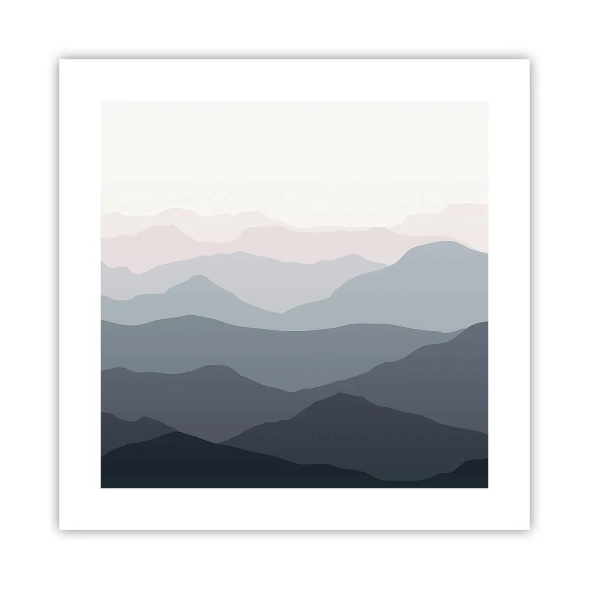Poster - Golven van de bergen - 40x40 cm