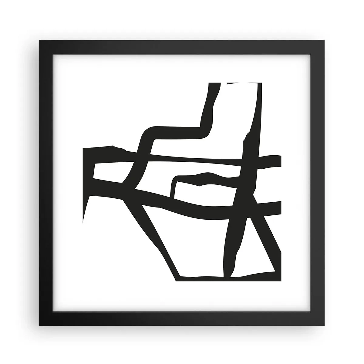 Poster in een zwarte lijst - Zwart-wit ontwerp - 30x30 cm
