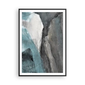 Poster in een zwarte lijst - Abstractie: rotsen en ijs - 70x100 cm