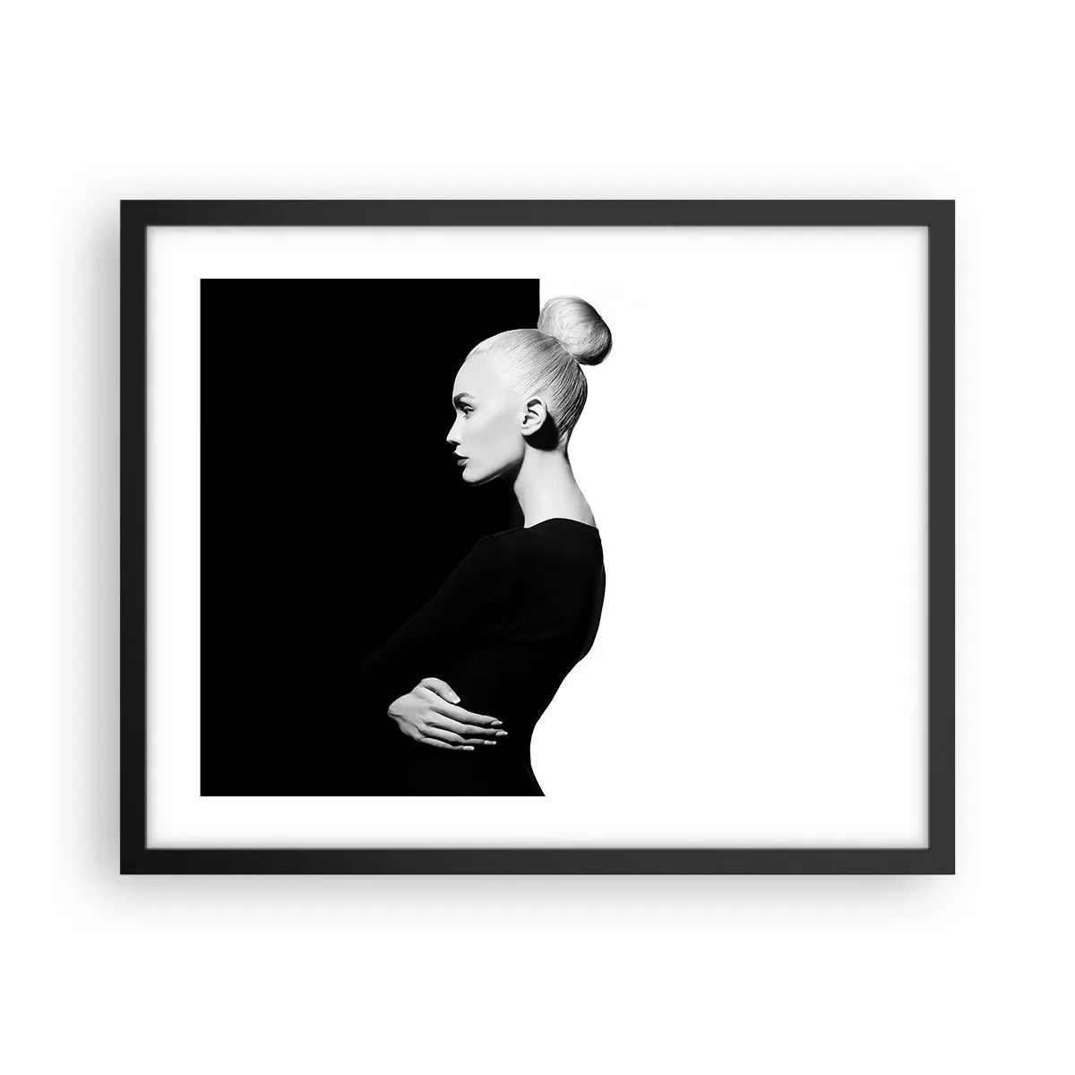 Poster in een zwarte lijst - Gewoon een vrouw - 50x40 cm