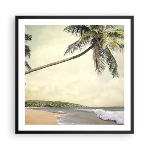 Poster in een zwarte lijst - Tropische droom - 60x60 cm
