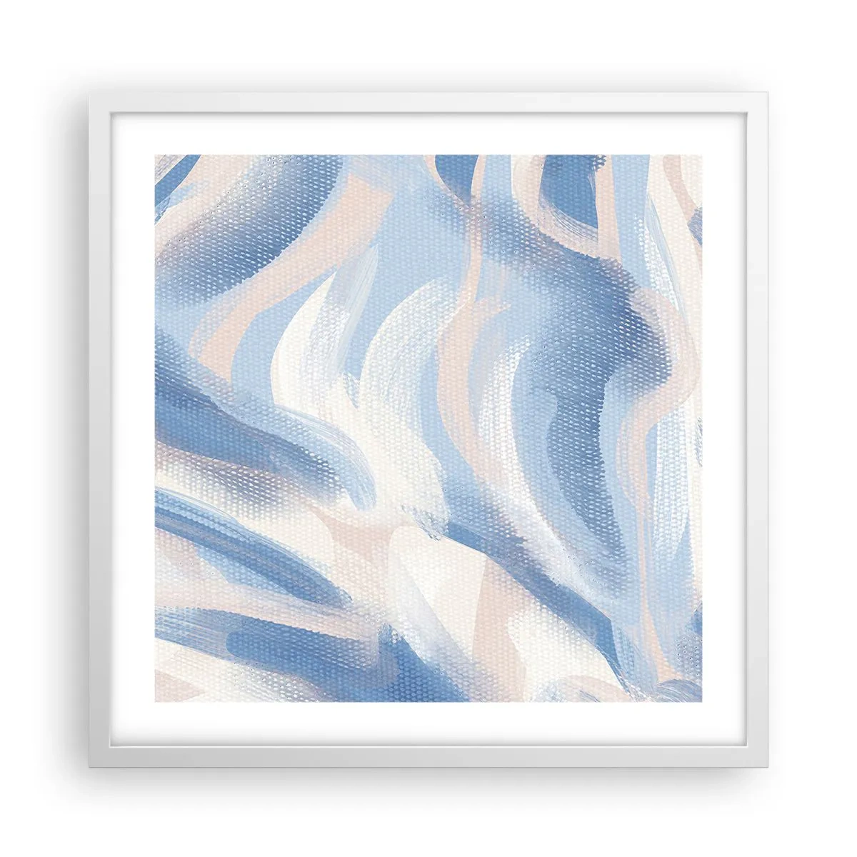 Poster in een witte lijst - Blauwe golven - 50x50 cm
