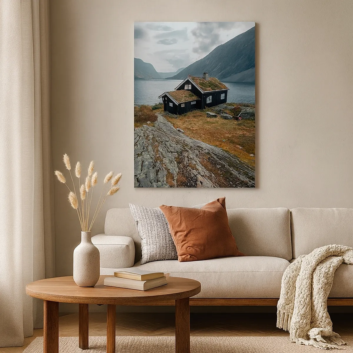 Schilderen op canvas - Een zomerverblijf aan het fjord - 50x70 cm