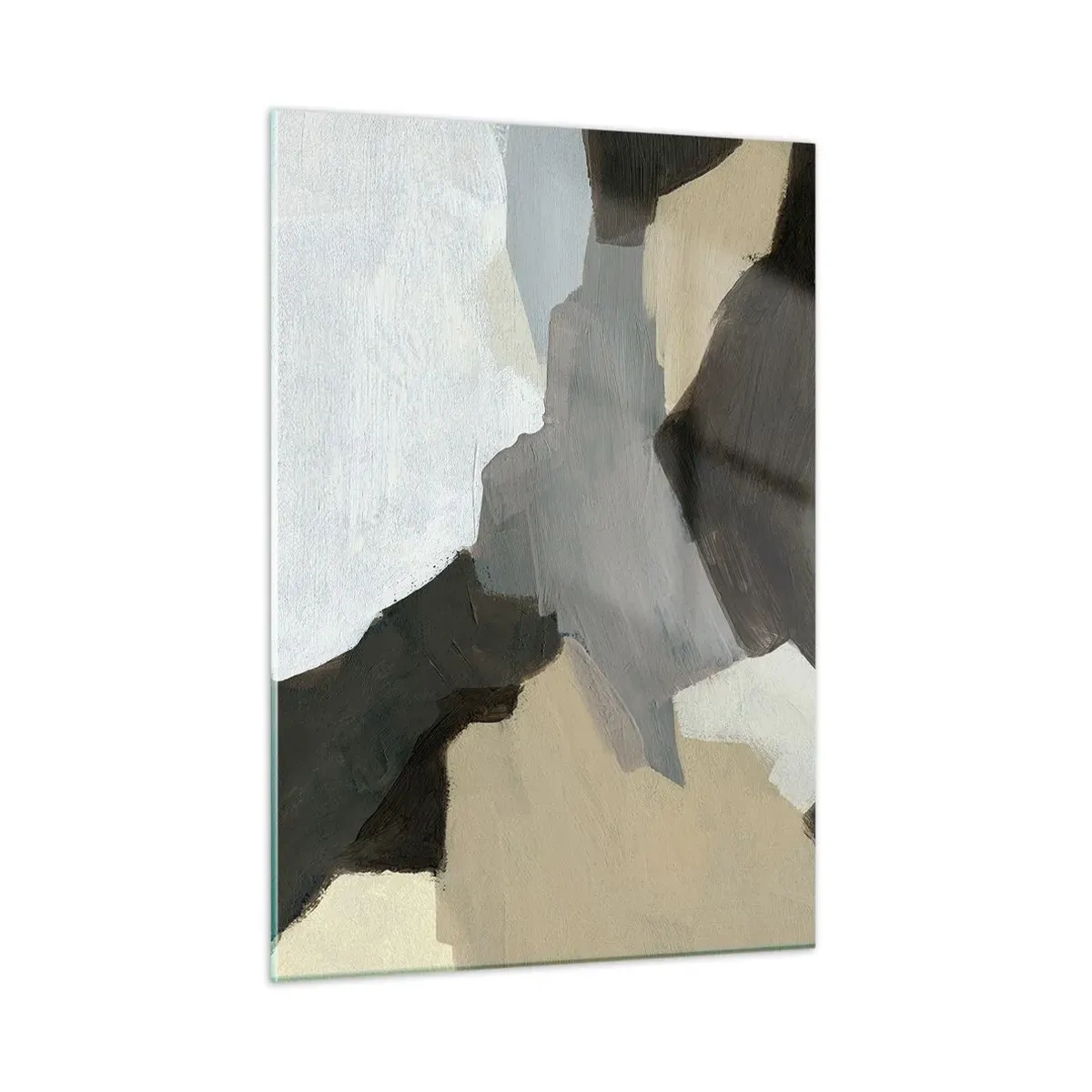 Schilderen op glas - Abstractie: het kruispunt van grijs - 50x70 cm