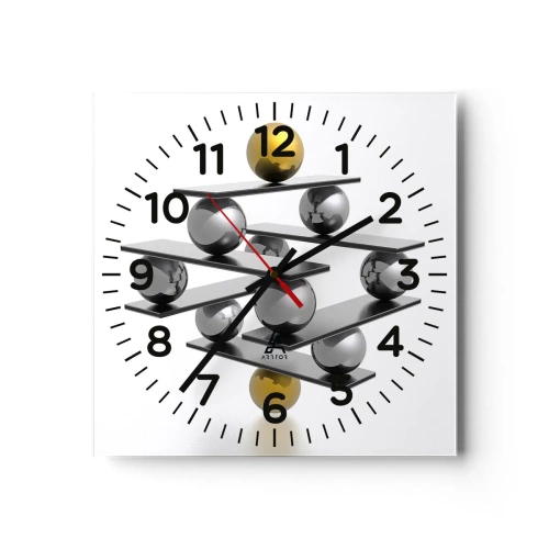 Wandklok - Klok - Goud-zilver balans - 30x30 cm