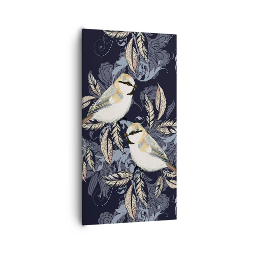 Schilderen op canvas - Geel-blauwe triller - 65x120 cm