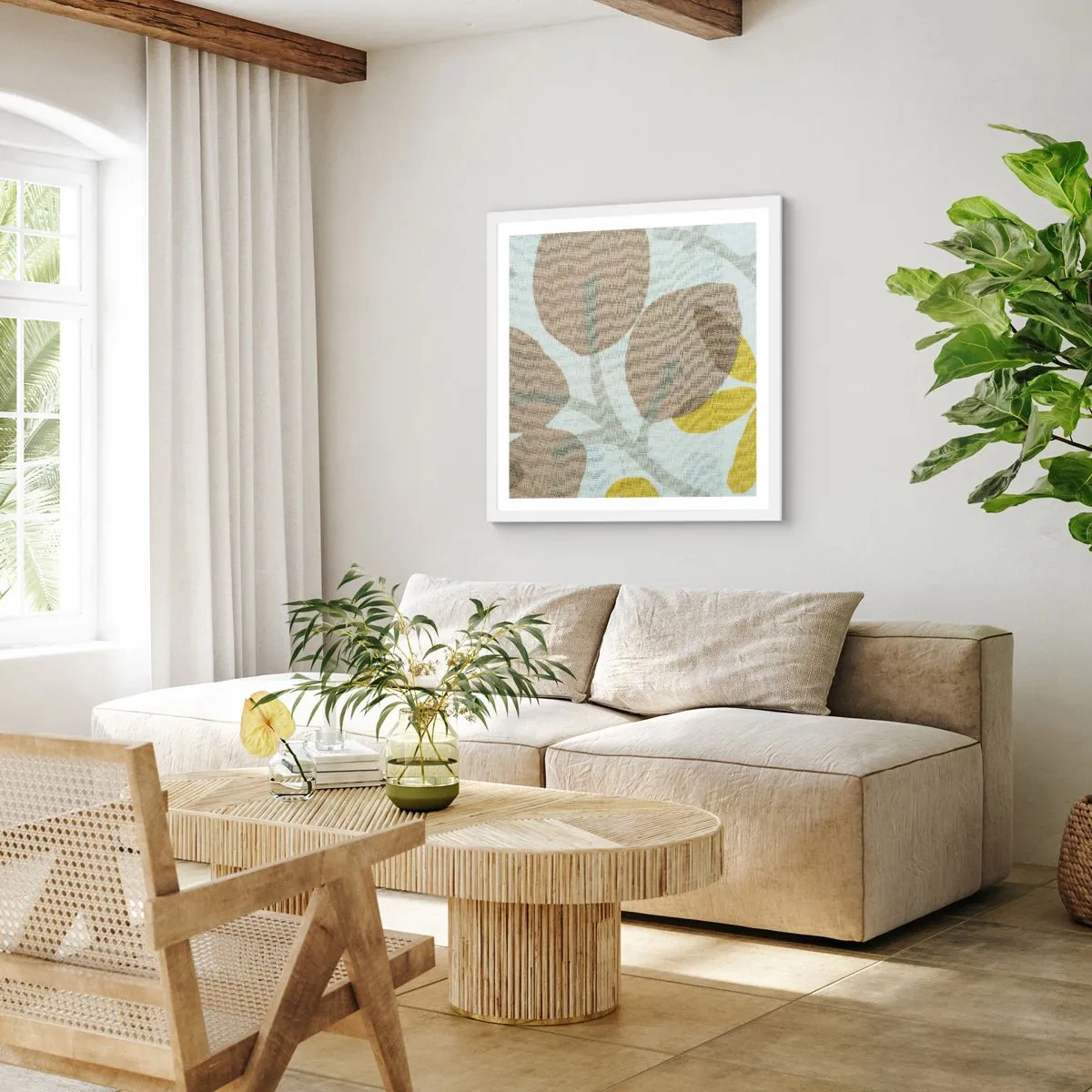 Poster in een witte lijst - Compositie in volle zon - 60x60 cm