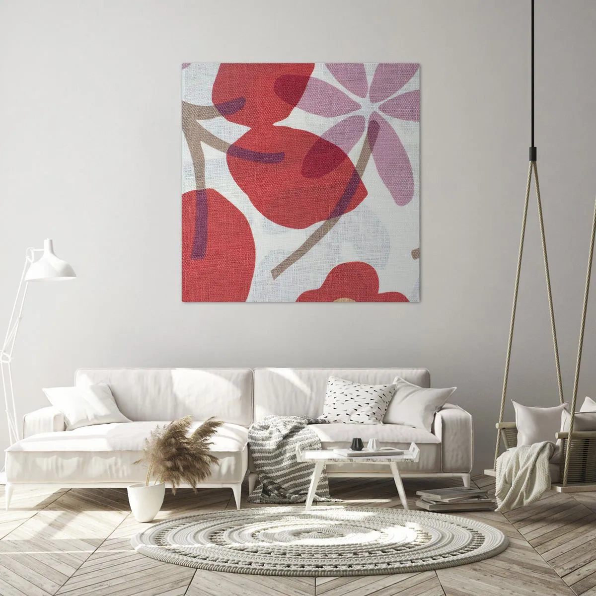Schilderen op canvas - Bloemstuk in roze - 40x40 cm
