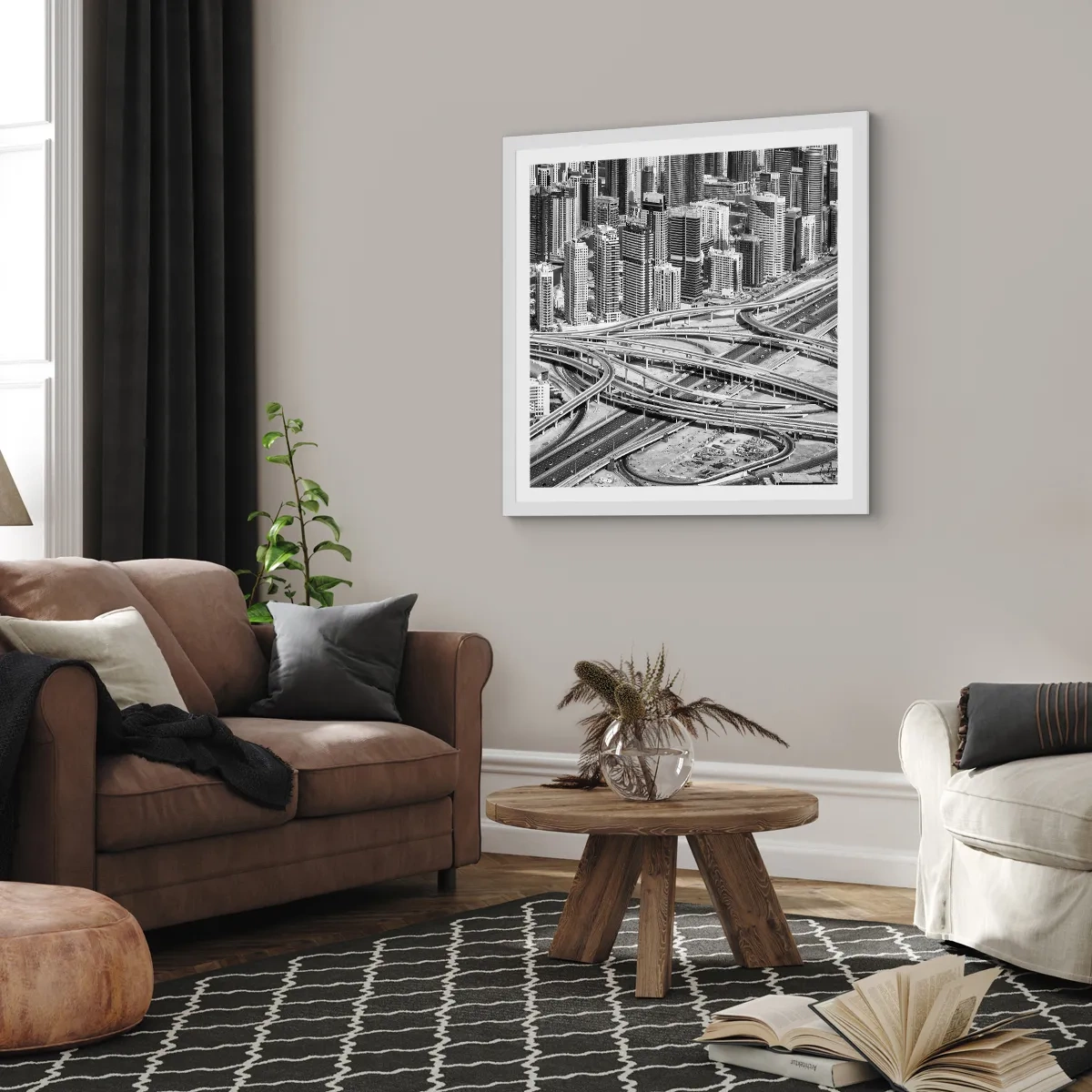 Poster in een witte lijst - Dubai - de onmogelijke stad - 30x30 cm