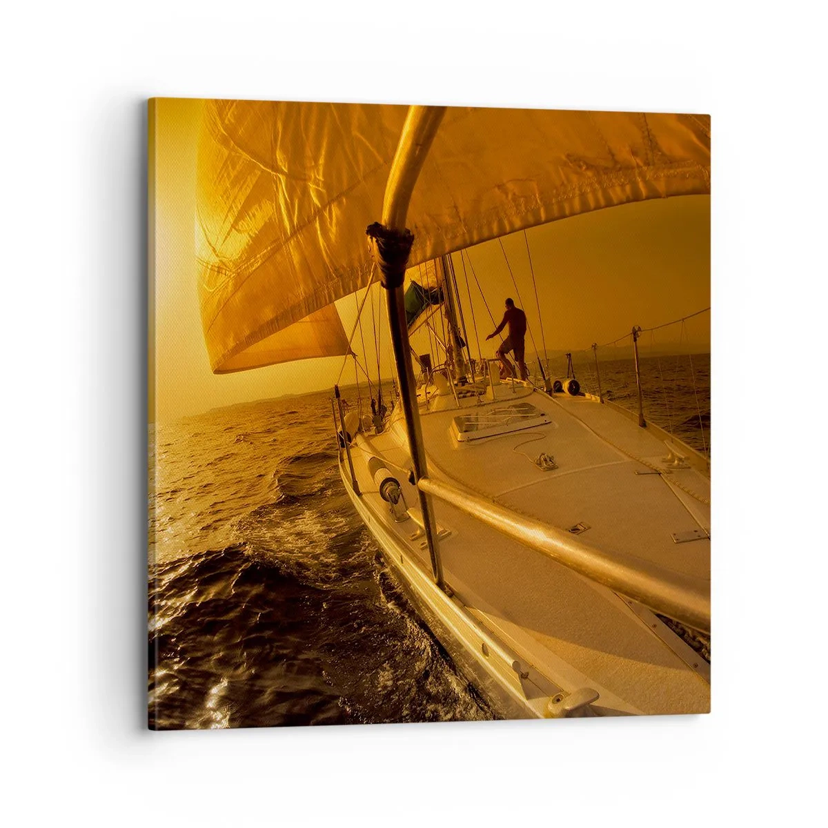Schilderen op canvas - Een gouden avond na een kleurrijke dag - 70x70 cm
