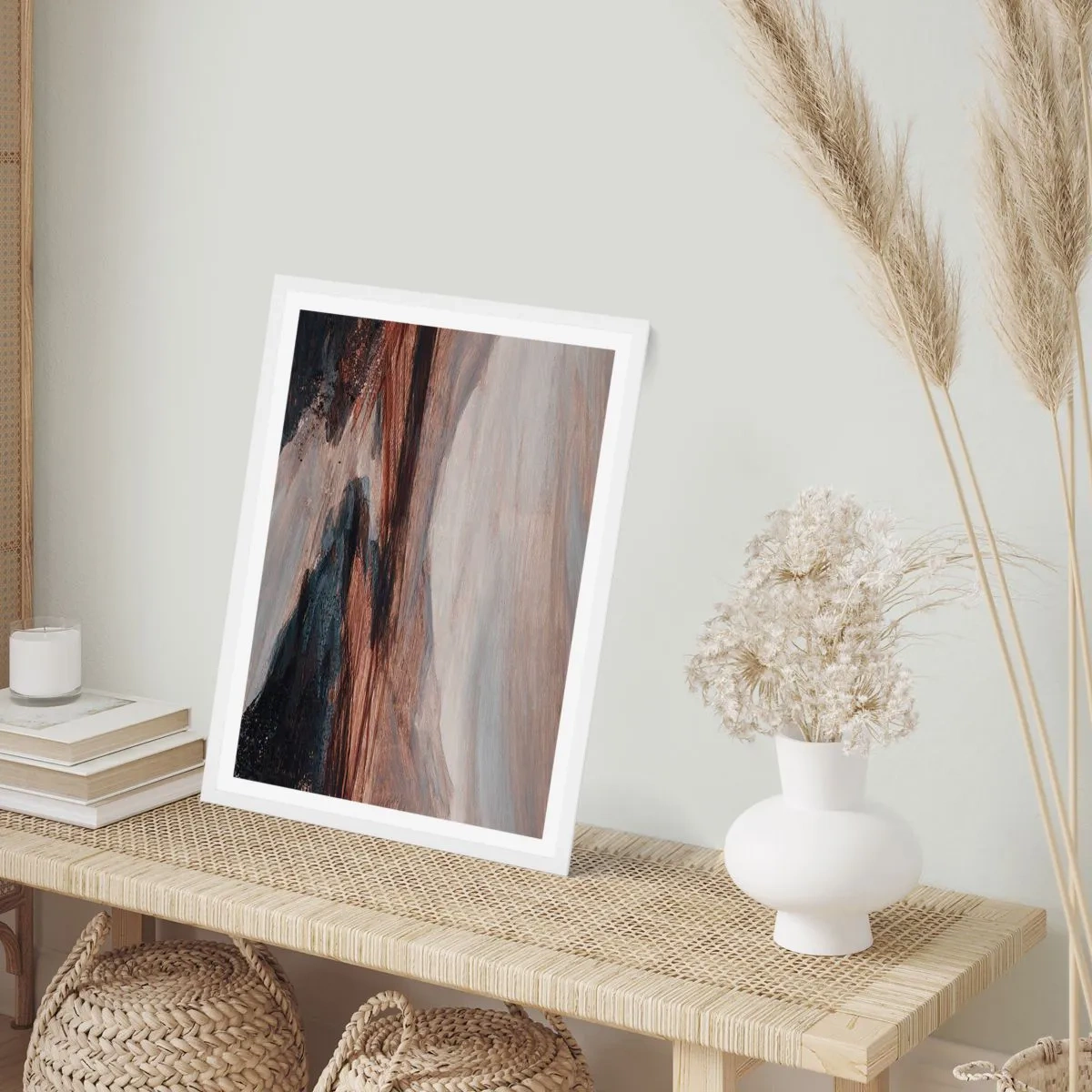 Poster in een witte lijst - Een rustige vallei - 50x70 cm