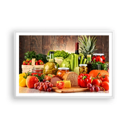 Poster in een witte lijst - Gerookt, gebakken en gemarineerd - 91x61 cm