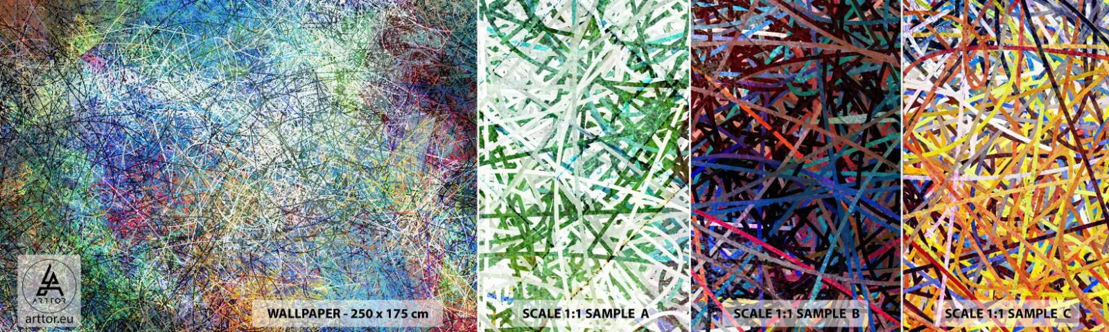 Fotobehang Monster Zelfklevend Deluxe Sticker - Het is niet zo eenvoudig - Abstractie, Deel, Modern patroon - 100x30 cm