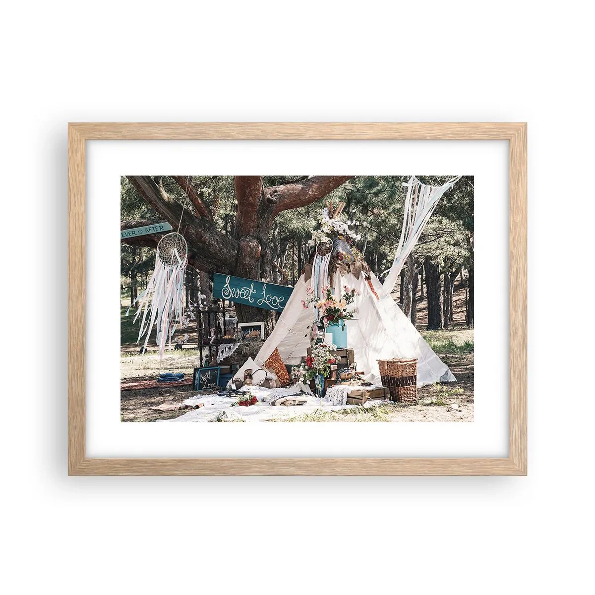 Een poster in een licht eiken lijst - De liefde bedrijven ... - 40x30 cm