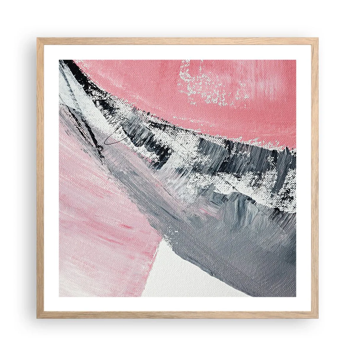 Een poster in een licht eiken lijst - Bijpassende compositie - 60x60 cm