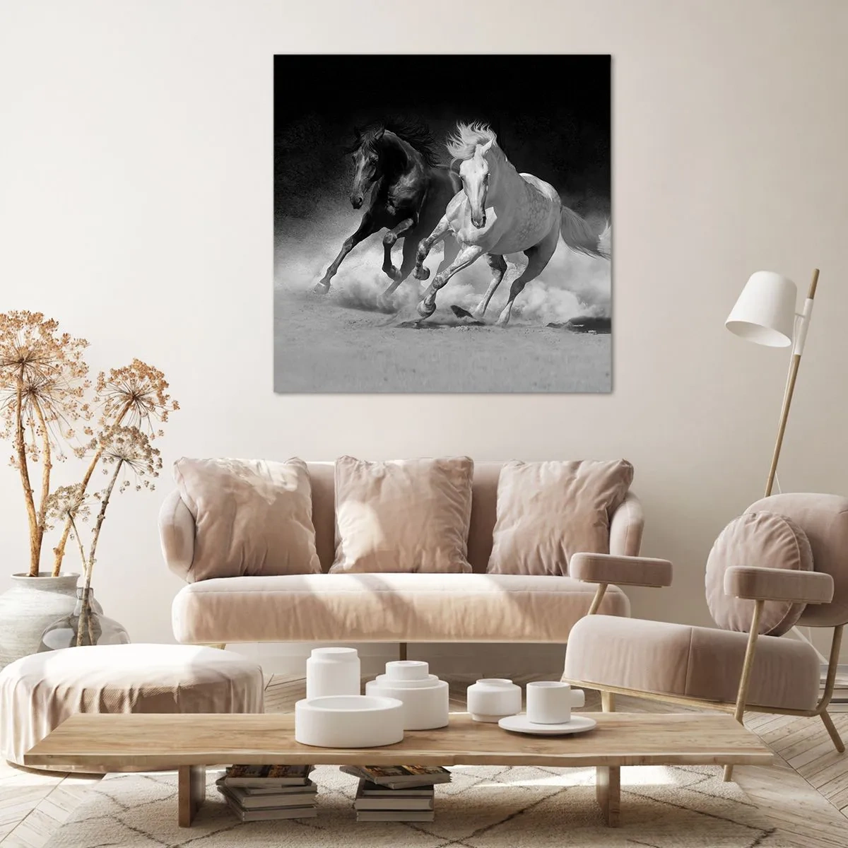 Schilderen op canvas - Vrijheidsgalop - 30x30 cm