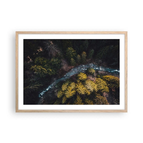 Een poster in een licht eiken lijst - Snel, sneller en sneller - 70x50 cm