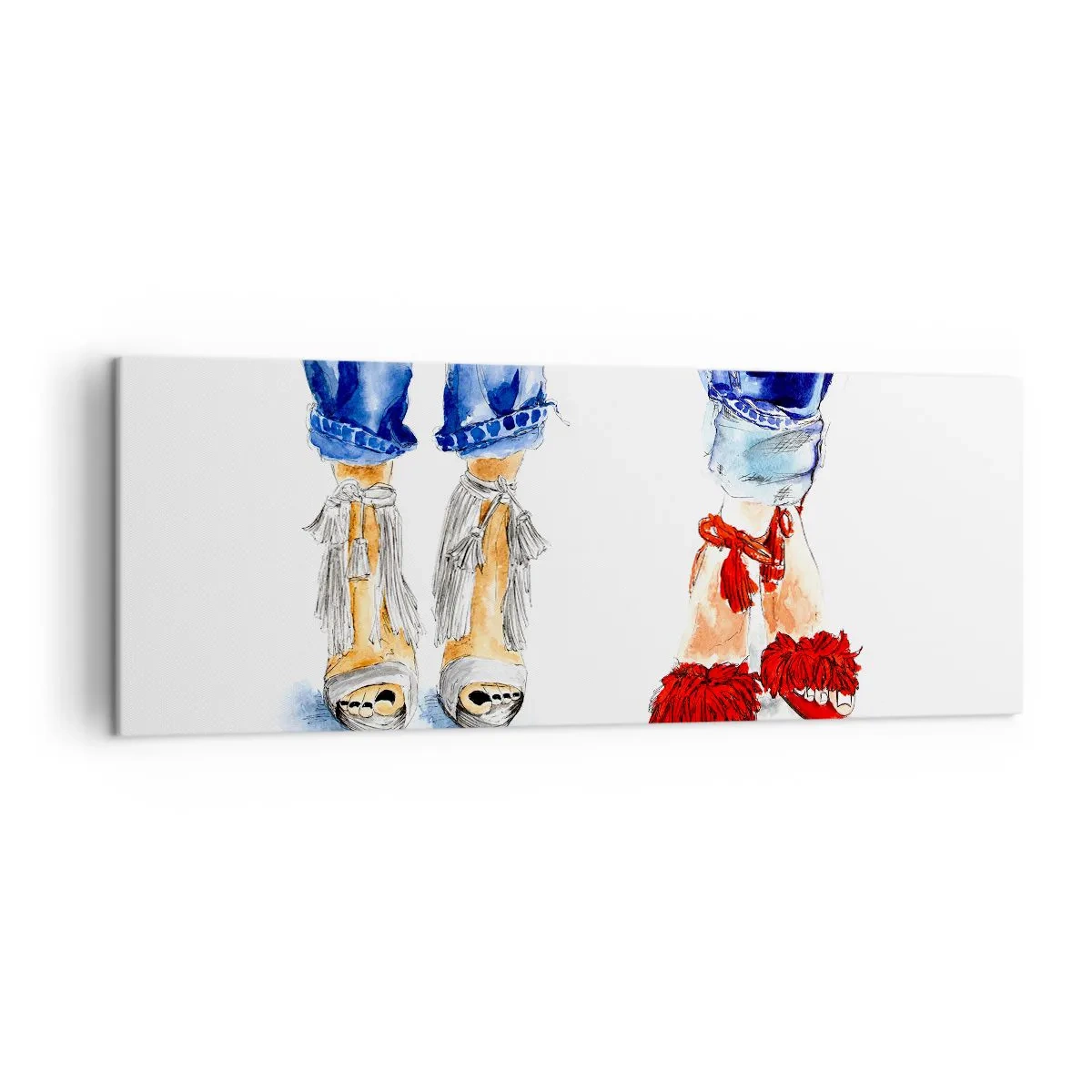 Schilderen op canvas - Misschien gaan we wandelen? - 140x50 cm