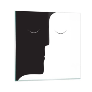 Schilderen op glas - Eenheid van tegenstellingen - 40x40 cm