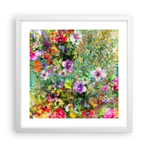 Poster in een witte lijst - In bloemen voor verderf - 40x40 cm