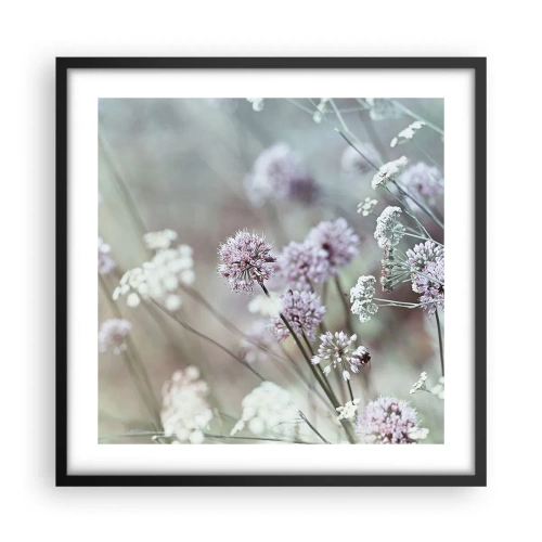 Poster in een zwarte lijst - Zoete filigrane kruiden - 50x50 cm