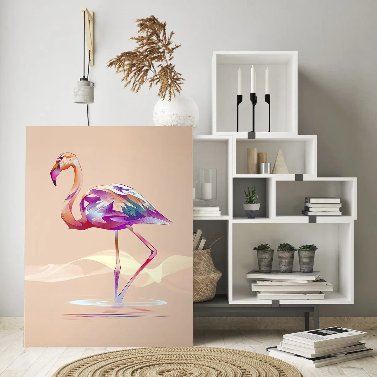Schilderen op glas - De vogel van goede emoties - 70x100 cm