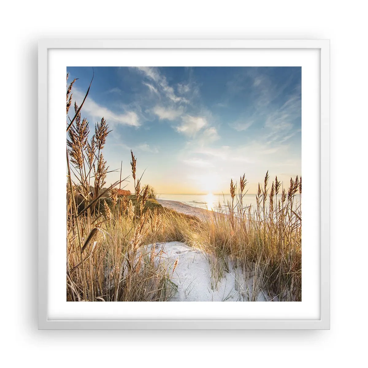 Poster in een witte lijst - Noord strand - 50x50 cm