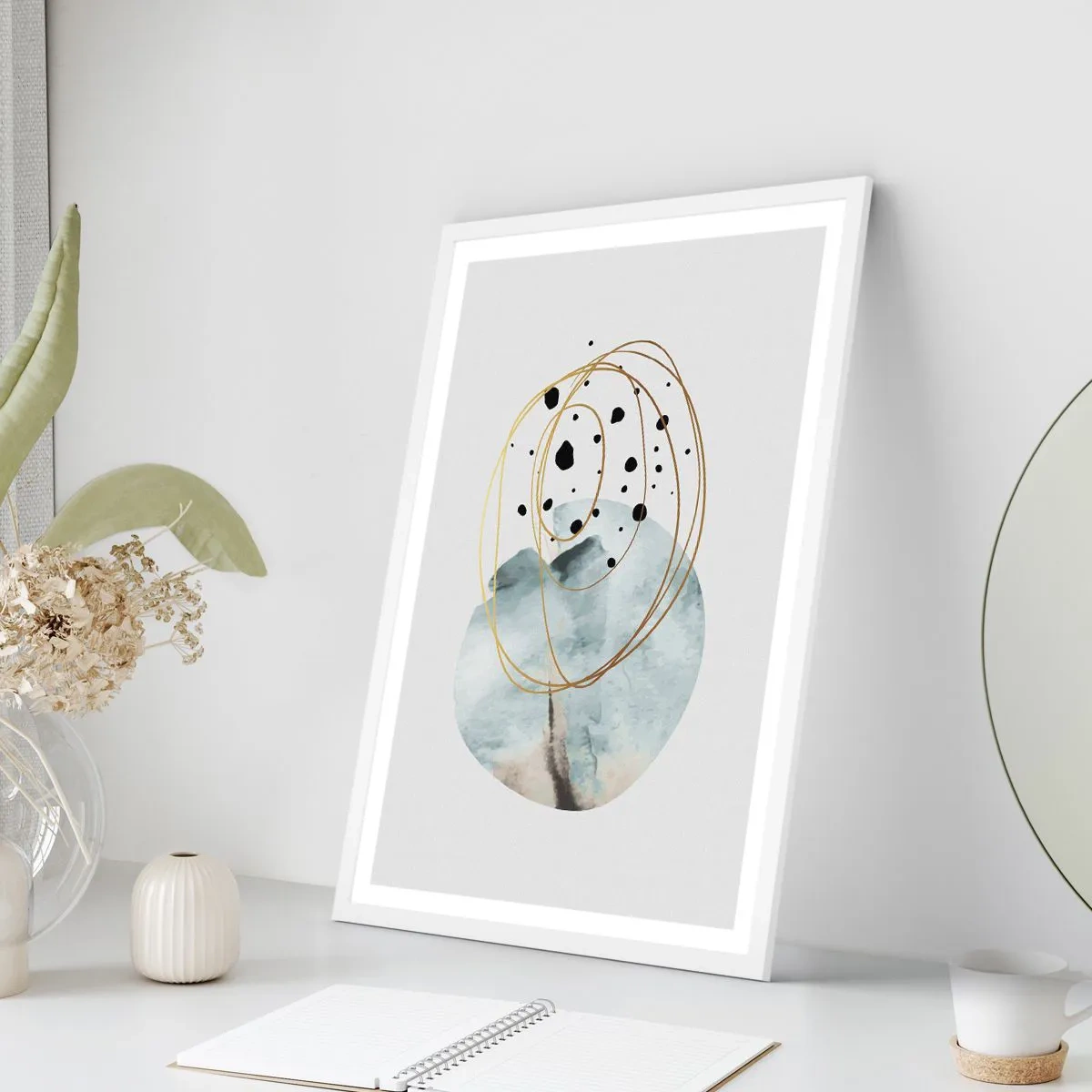 Poster in een witte lijst - Omarmd door de ruimte - 30x40 cm