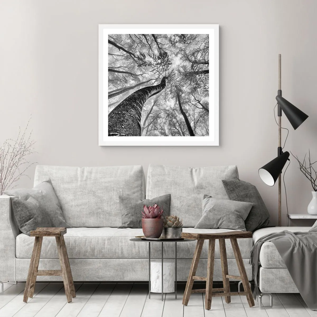 Poster in een witte lijst - Race naar het licht - 30x30 cm