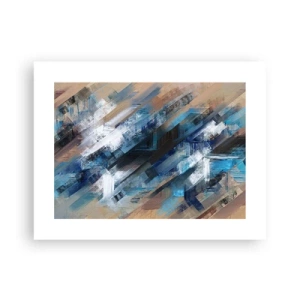 Poster - Op een blauwe diagonaal - 40x30 cm