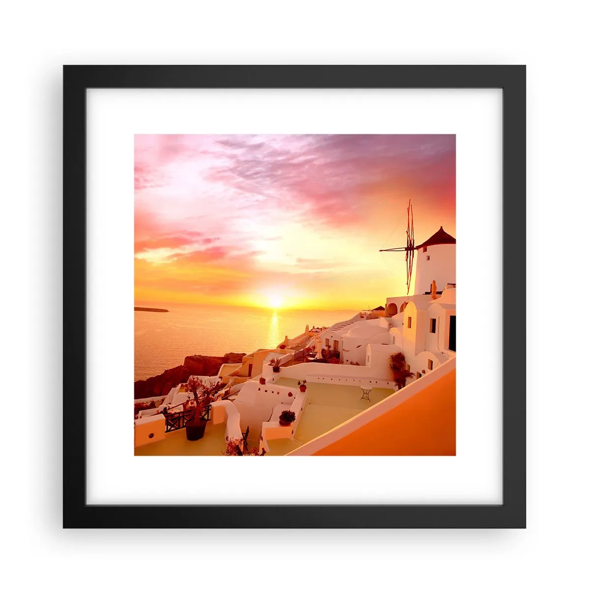 Poster in een zwarte lijst - Spreiden in wit en goud - 30x30 cm