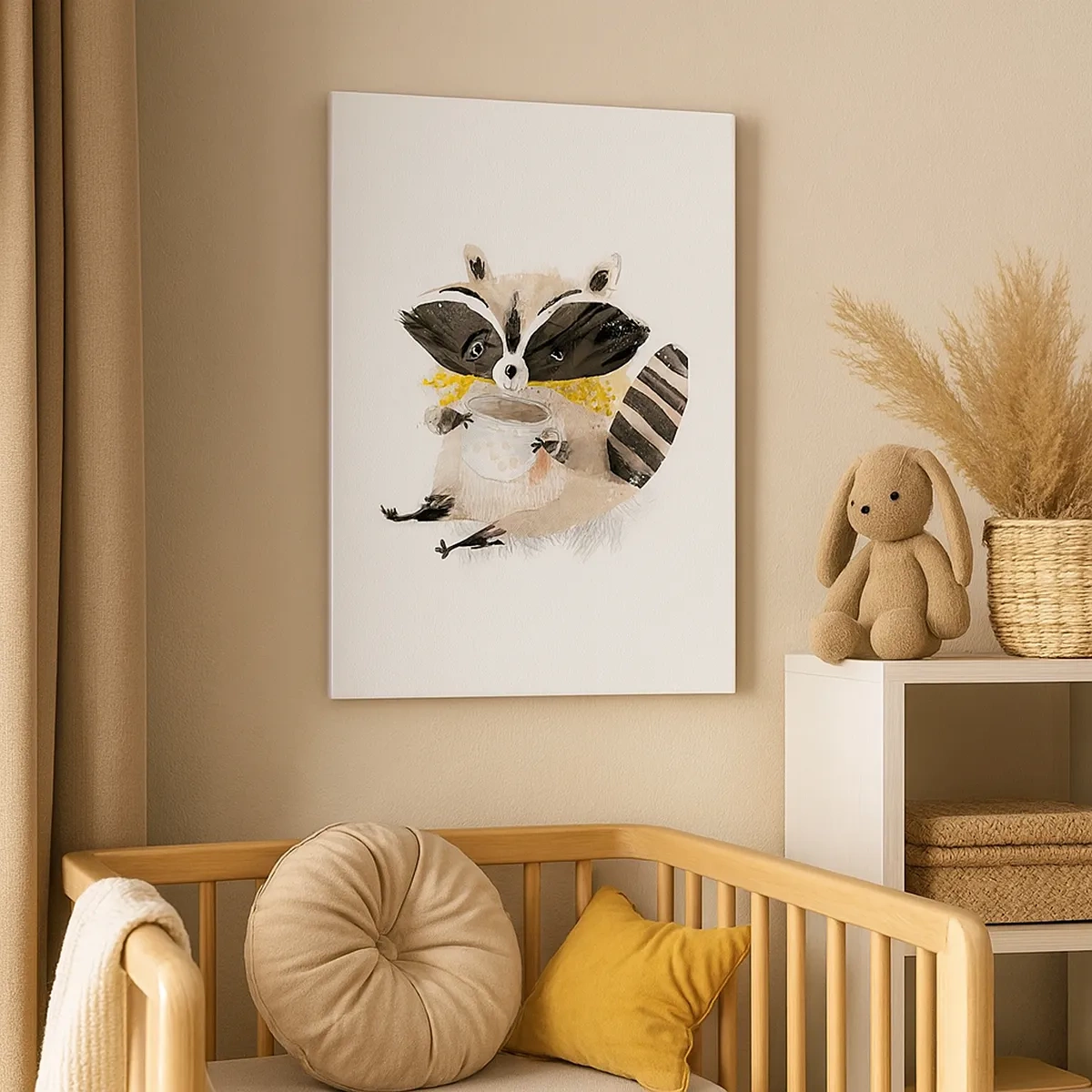 Schilderen op canvas - Mijn vriend de wasbeer - 50x70 cm