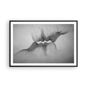 Poster in een zwarte lijst - Kus van de wind - 91x61 cm